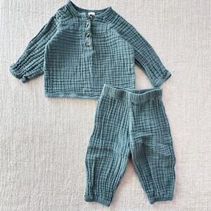 Lou Lou Blue Muslin Play Set VGUC 6-12mo